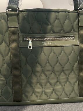 Olive Quilted Tote Bag for Men